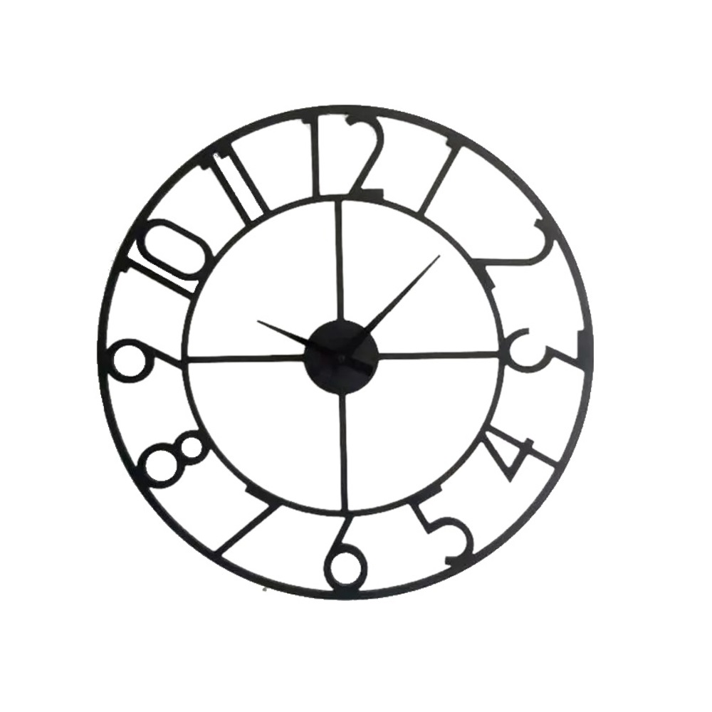 Relogio de Parede Madeira Vazado Numeros 30x30cm  MDF - Carisma