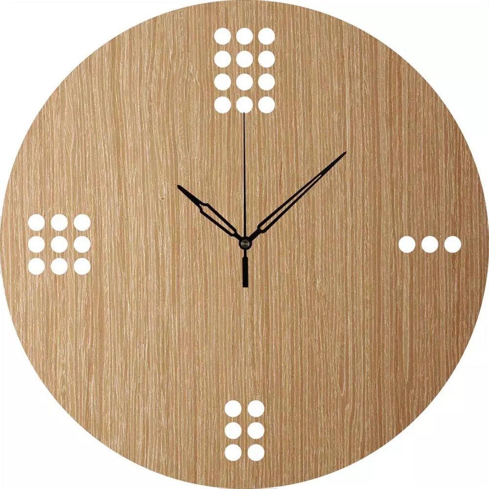 Relogio de Parede em Madeira Decorativo 30x30cm  - Carisma