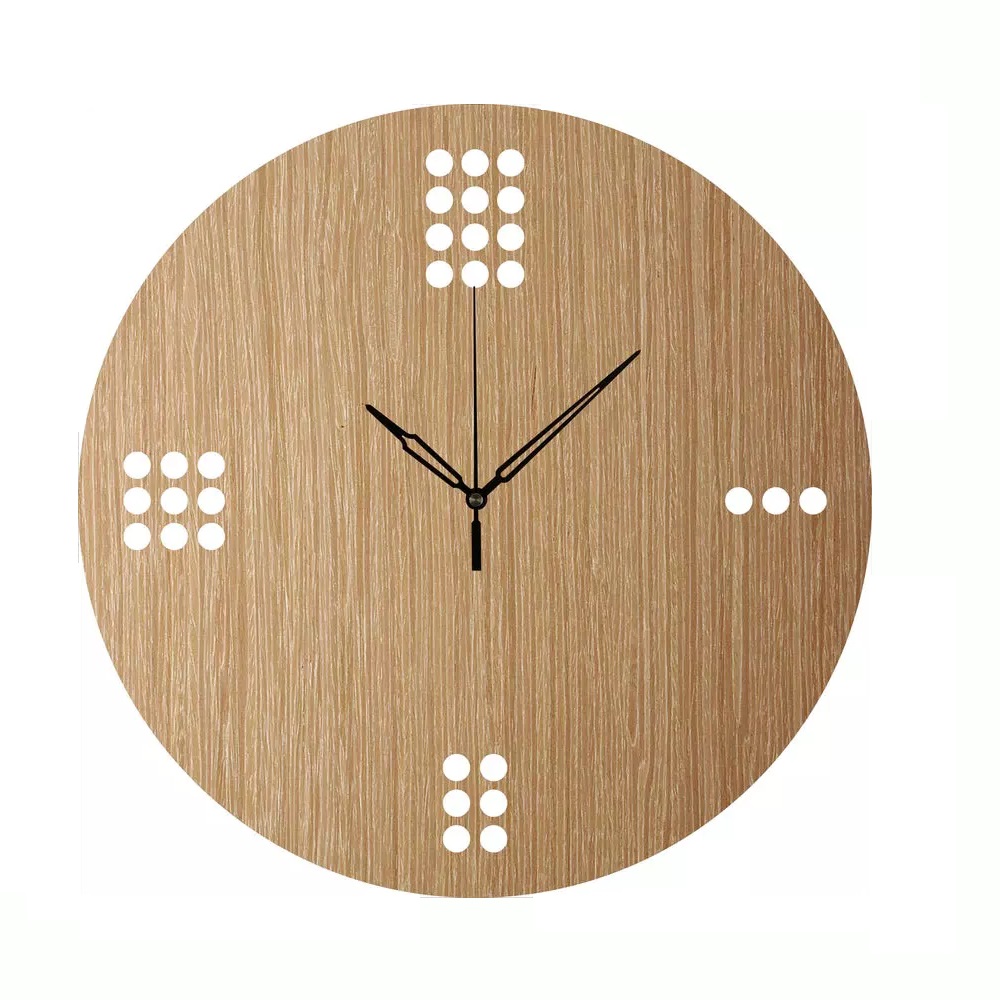Relogio de Parede em Madeira Decorativo 30x30cm  - Carisma