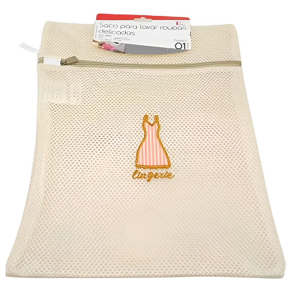 Saco Lavar Roupas e Peças Intimas e Delicadas em Poliester Com Ziper 