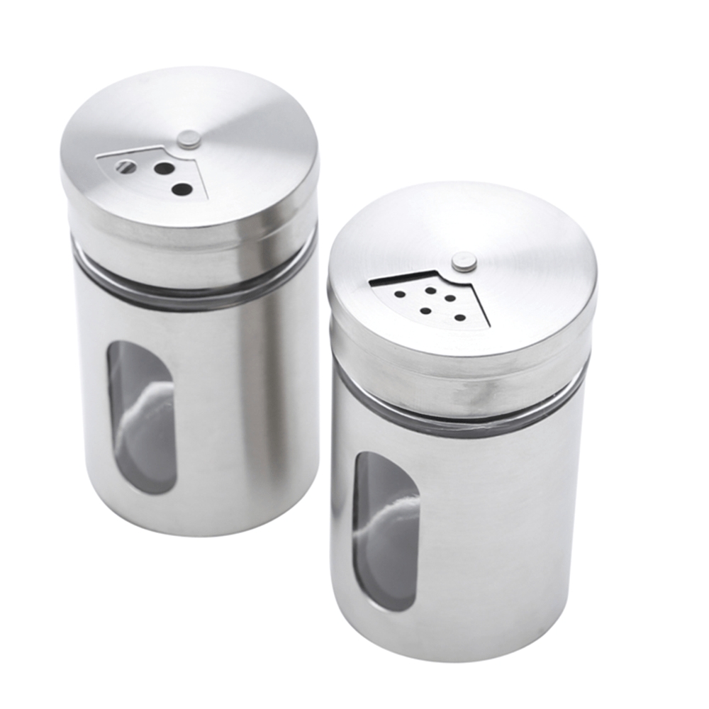 Saleiro e Pimenteiro para Mesa com Suporte em Inox  