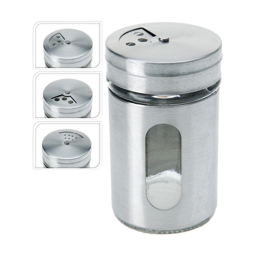 Saleiro e Pimenteiro para Mesa com Suporte em Inox  