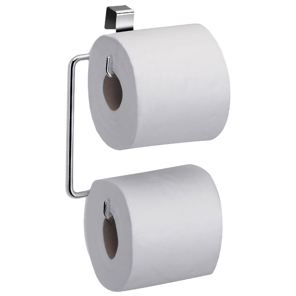 Suporte / Porta Papel Higiênico para Caixa de Descarga Duplo