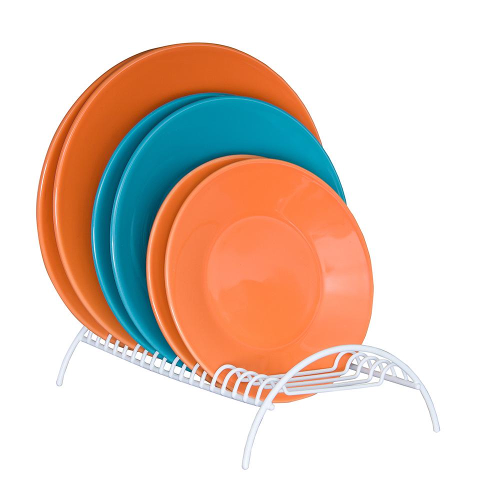 Suporte Para Pratos  Aço  Branco - Comporta de 15 a 17 Pratos