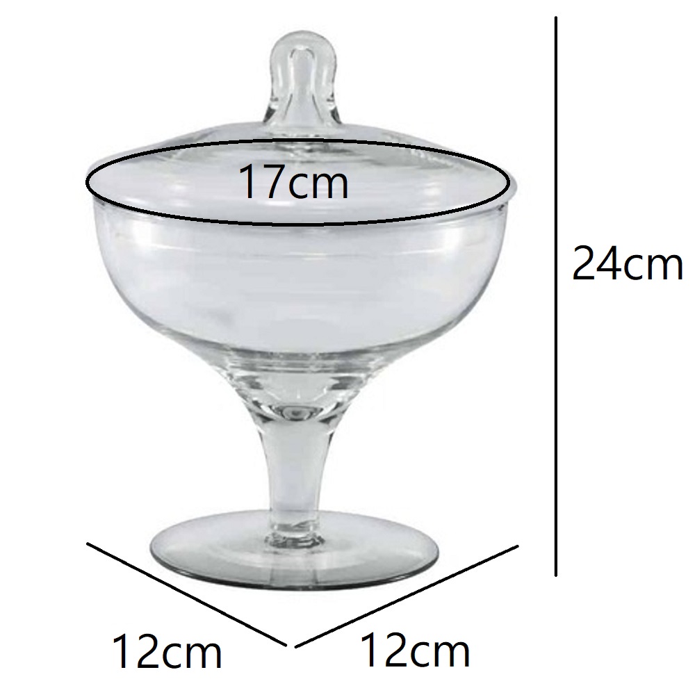 Taça Bomboniere com Tampa 1,5 Litros - Vidro 
