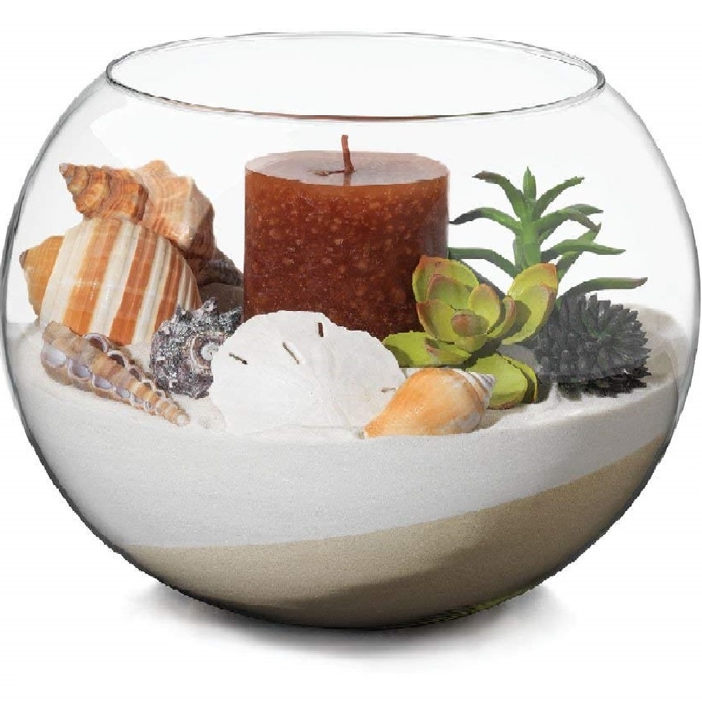 Vaso Aquario Redondo Gigante 9,8 L Decoração em Vidro  