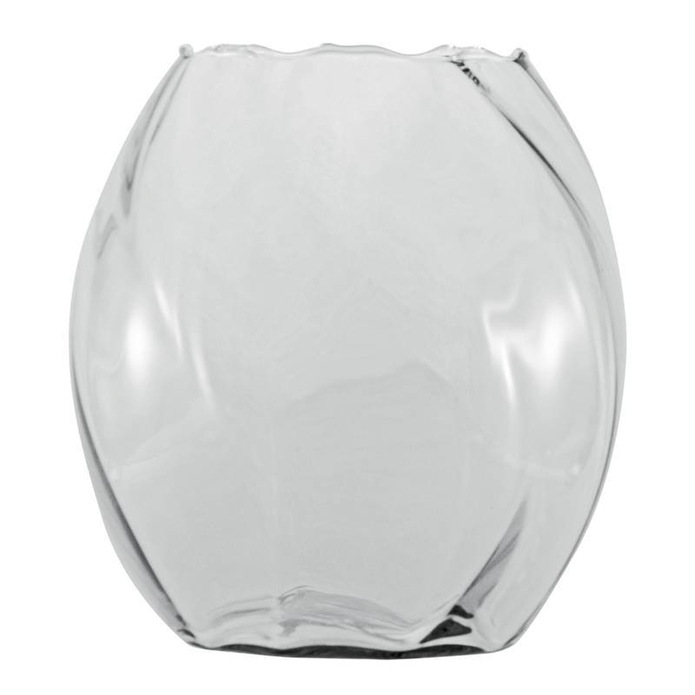 Vaso Aquario Terrario Vidro Canelado Barrica 19x17cm 