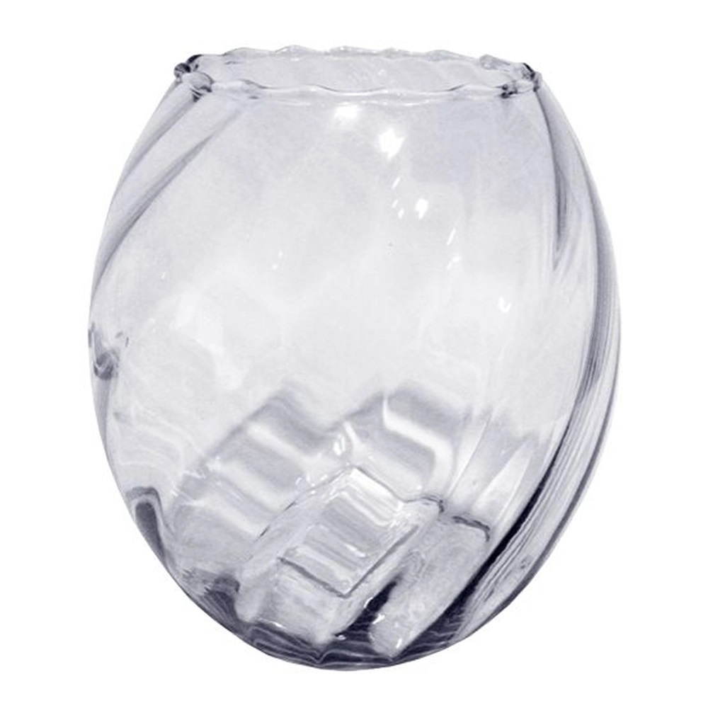 Vaso Aquario Terrario Vidro Canelado Barrica 19x17cm 