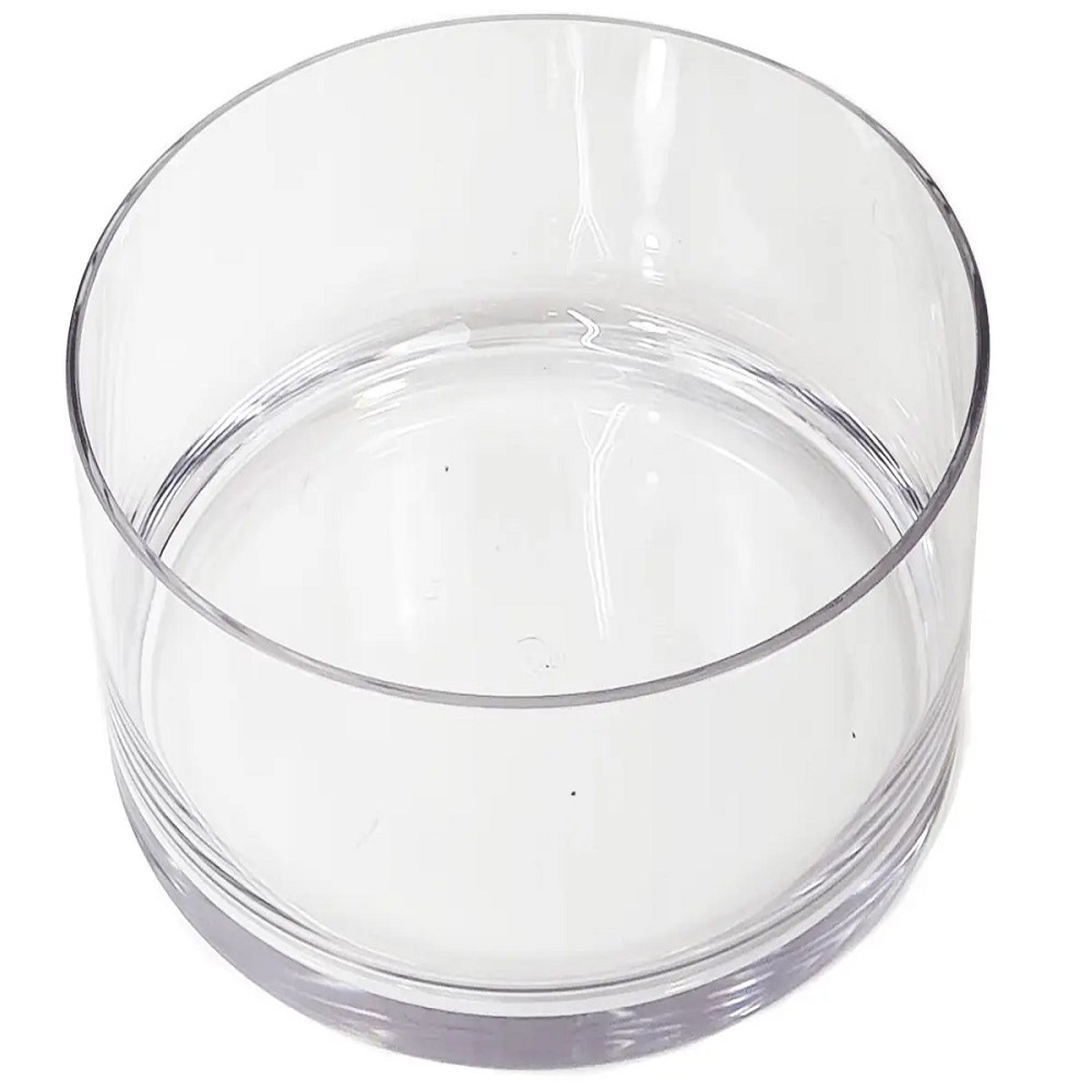 Vaso Redondo Floreira Terrario Cilindro em Vidro Suculentas, Arranjos 24x20cm 