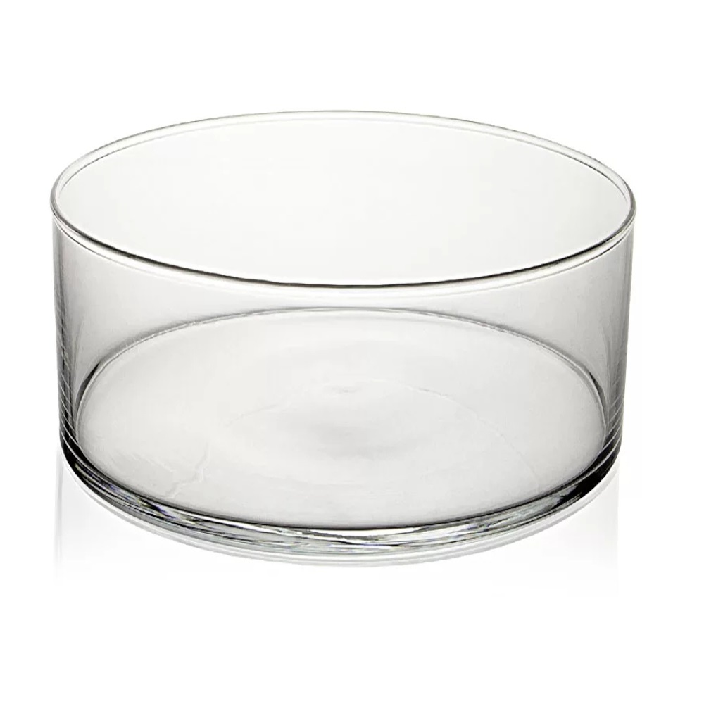 Vaso Redondo Floreira Terrario Cilindro em Vidro Suculentas, Arranjos 24x20cm 
