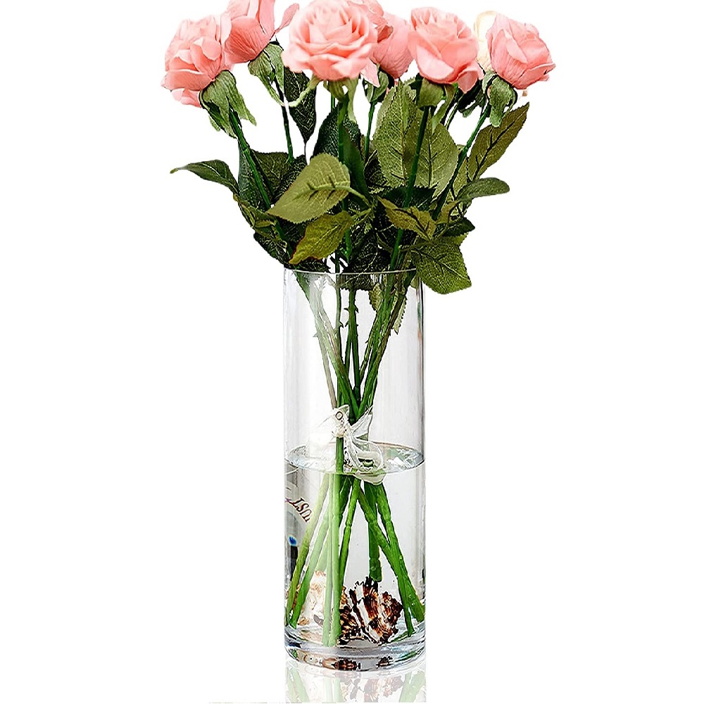 Vaso Vidro Cilindro 30x11cm Arranjos, Flores, Festas, Decoração 