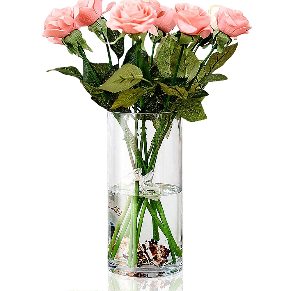 Vaso Vidro Cilindro 30x20cm Arranjos, Flores, Festas, Decoração 