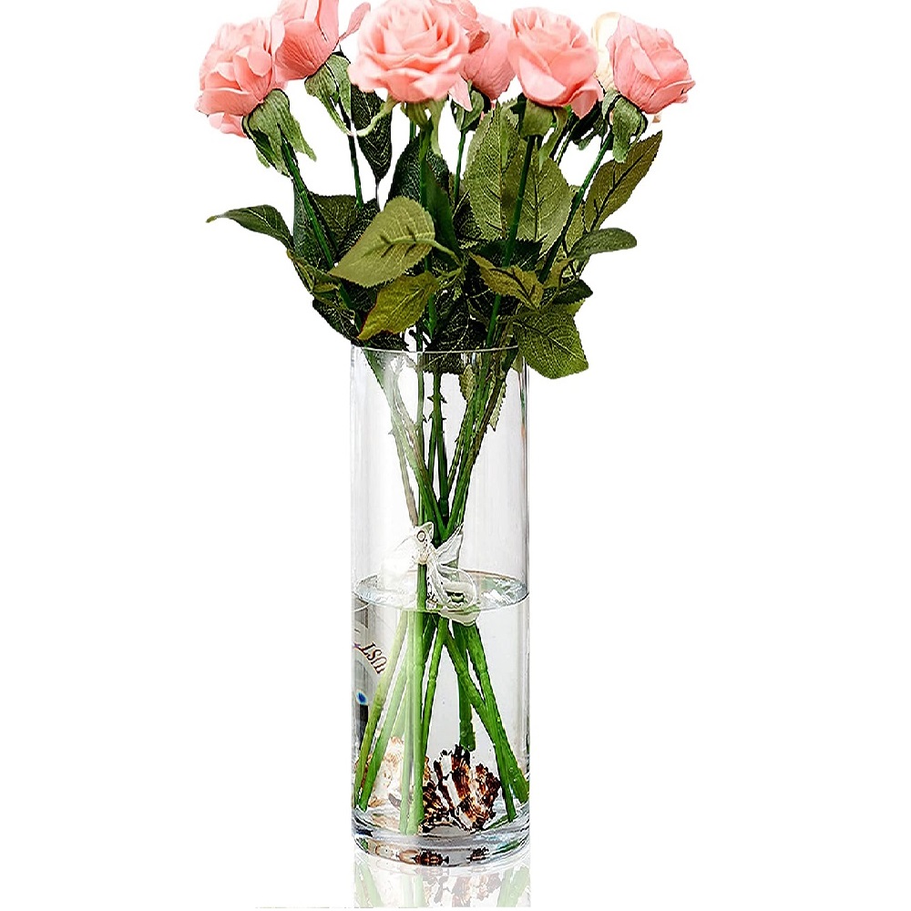 Vaso Vidro Cilindro 40x11cm Arranjos, Flores, Festas, Decoração 
