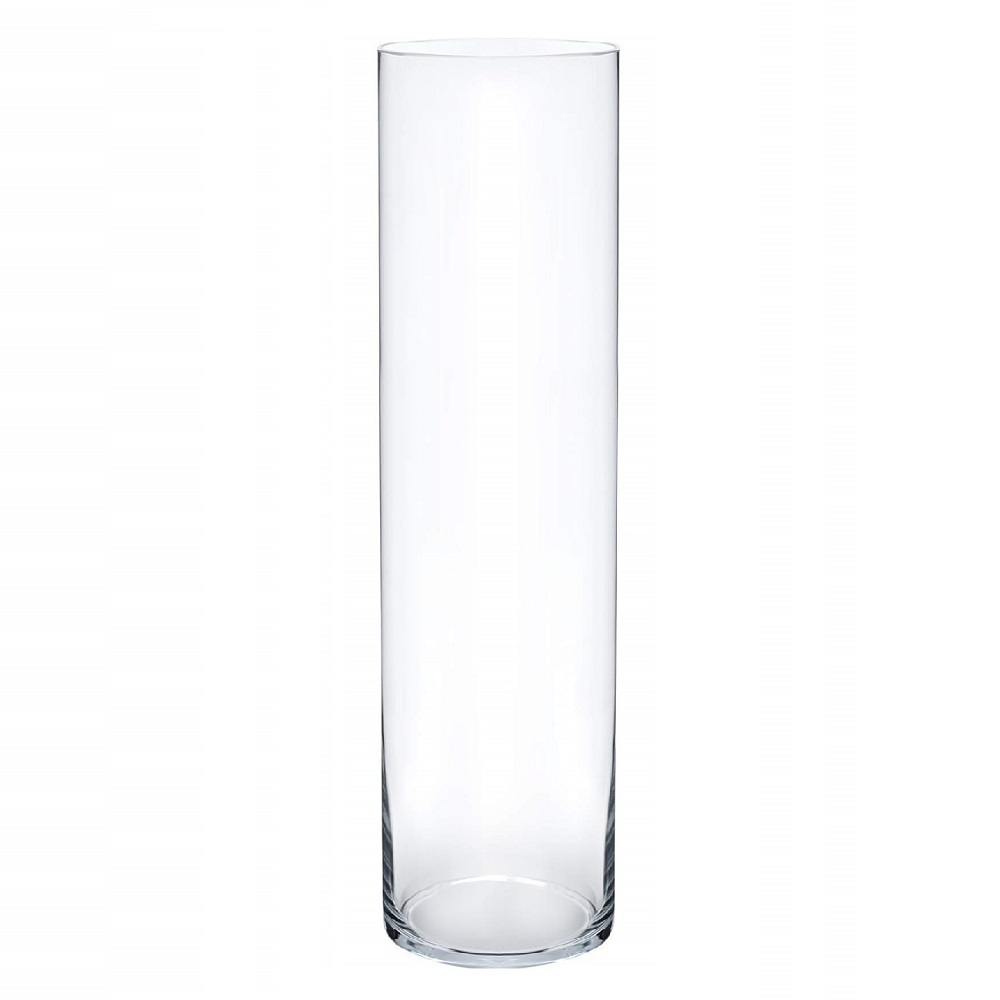Vaso Vidro Cilindro Grande Comprido 40x14cm Transparente 