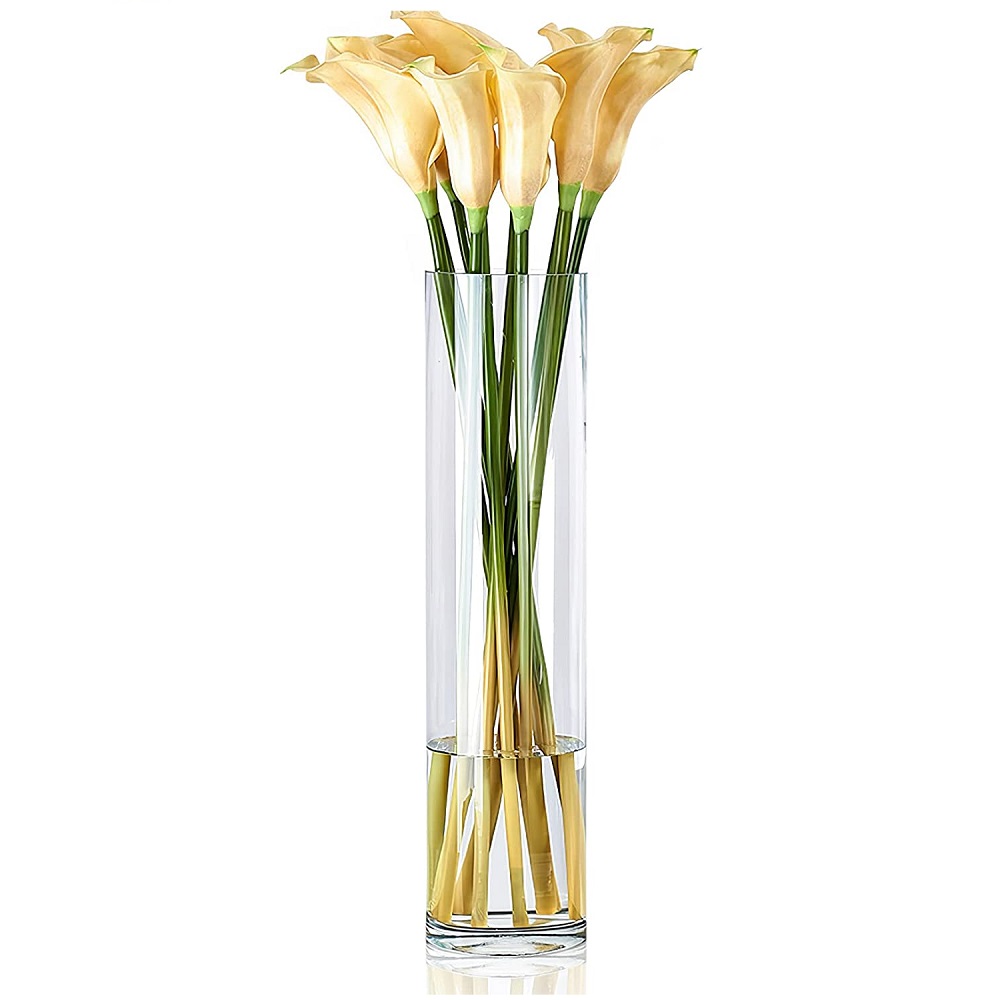Vaso Vidro Cilindro Grande Comprido 40x14cm Transparente 