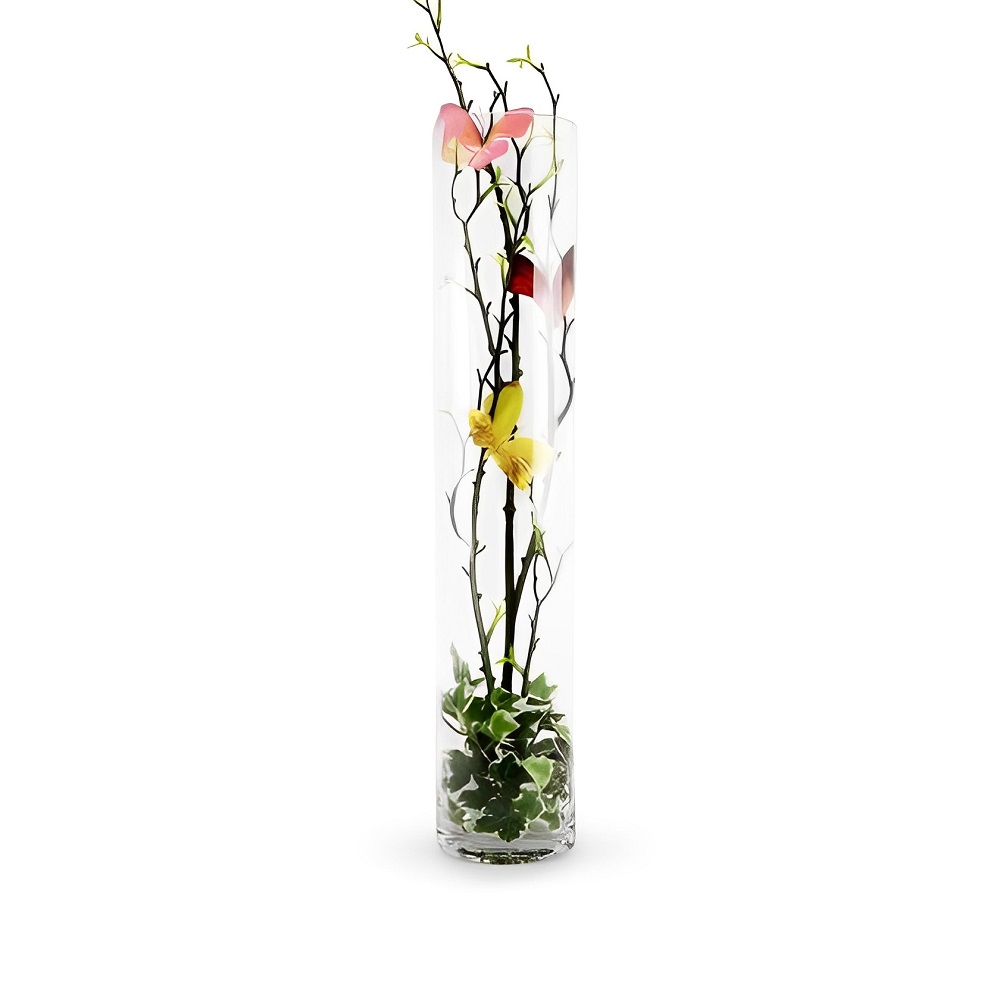 Vaso Vidro Cilindro Grande Comprido 50x14cm Transparente 
