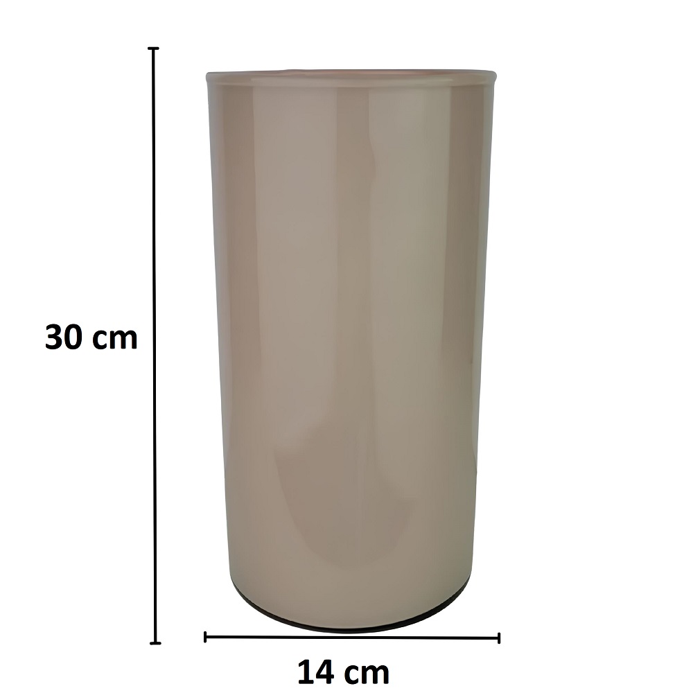 Vaso de Vidro para Decoração Cilindrico Marrom - 30x14cm 