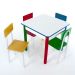 Conjunto de Mesa Quadrada com 4 Cadeiras Ferrum Colorido