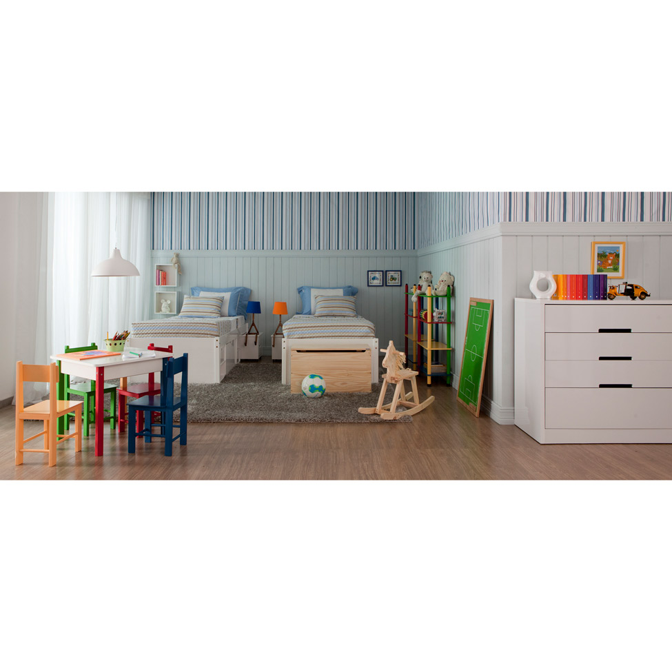 Conjunto de Mesa Quadrada com 4 Cadeiras Ferrum I Colorido