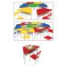 Conjunto de Mesa Sextavada com 6 Cadeiras School Colorida