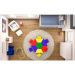Conjunto de Mesa Sextavada com 6 Cadeiras School Colorida