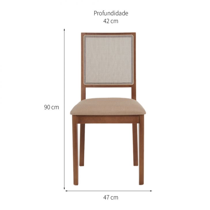 [OUTLET] Conjunto com 2 Cadeiras Sila Mel e Bege