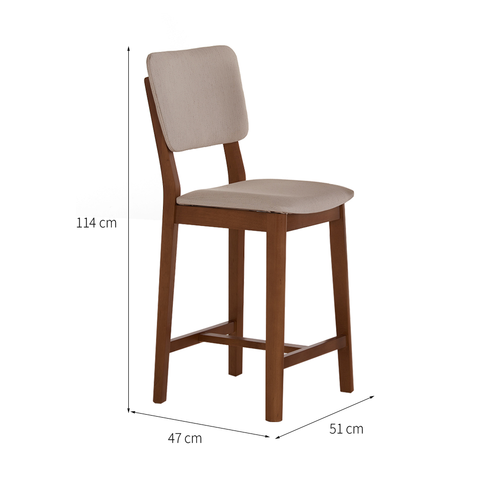 Conjunto com 2 Banquetas Napoli Imbuia e Bege