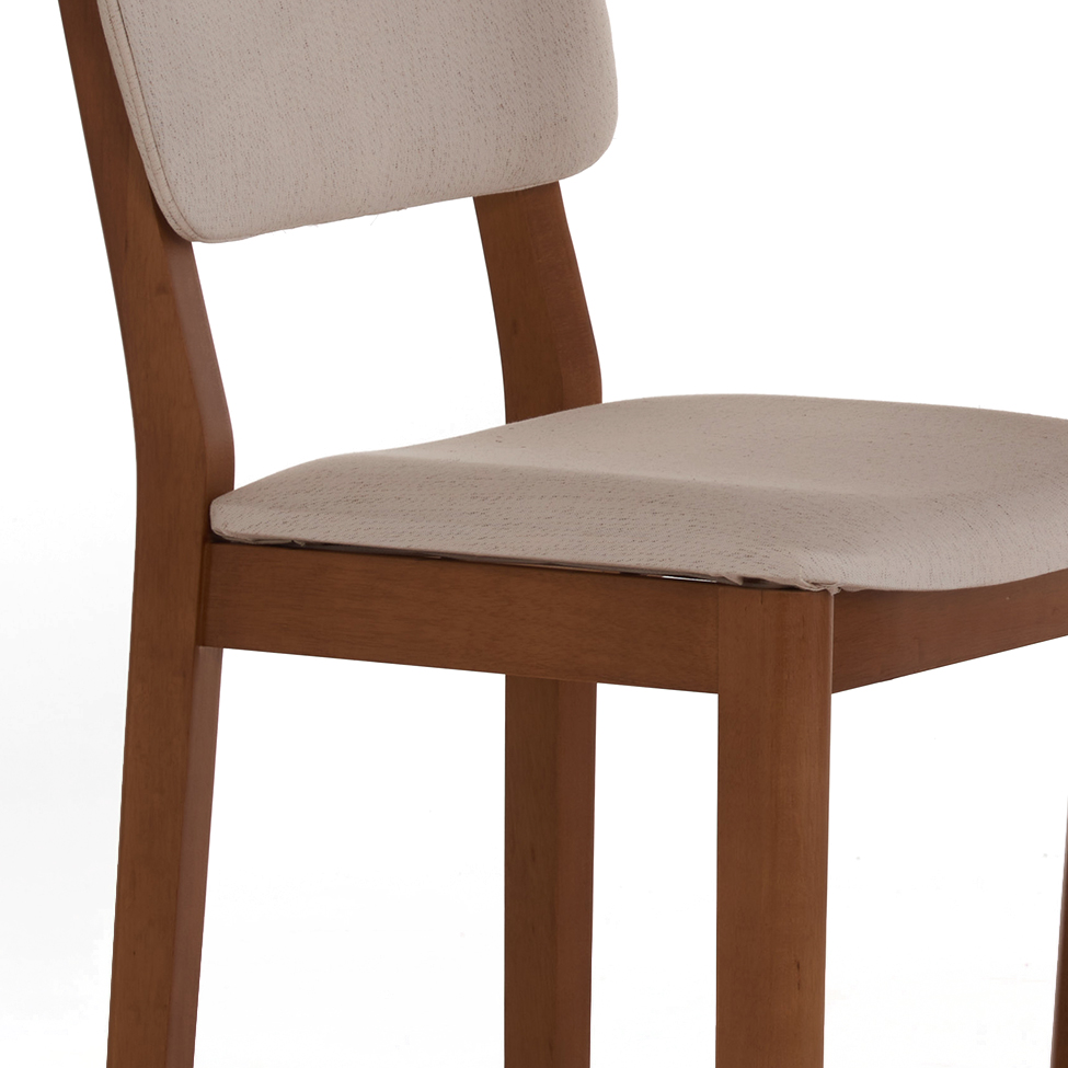Conjunto com 2 Banquetas Napoli Imbuia e Bege