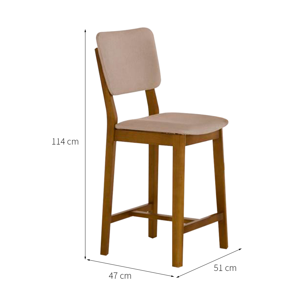 Conjunto com 2 Banquetas Napoli Mel e Bege