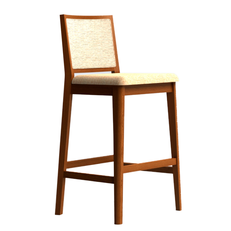 Conjunto com 2 Banquetas Sila Imbuia e Bege