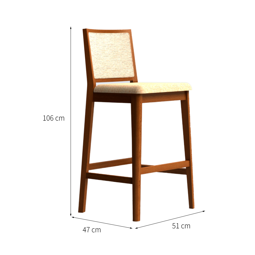 Conjunto com 2 Banquetas Sila Imbuia e Bege