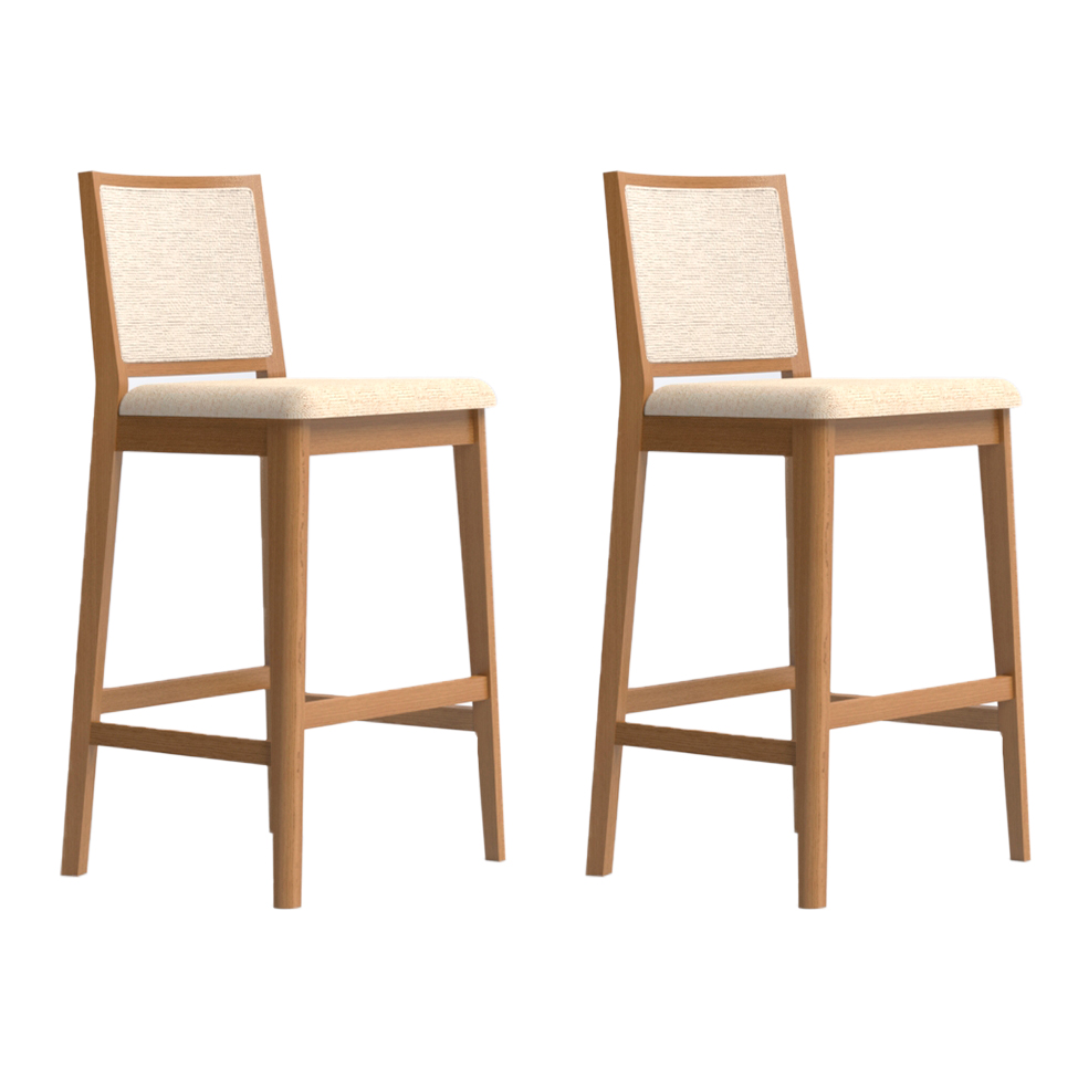 Conjunto com 2 Banquetas Sila Mel e Bege