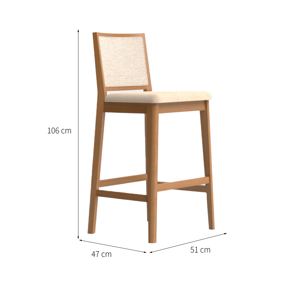 Conjunto com 2 Banquetas Sila Mel e Bege