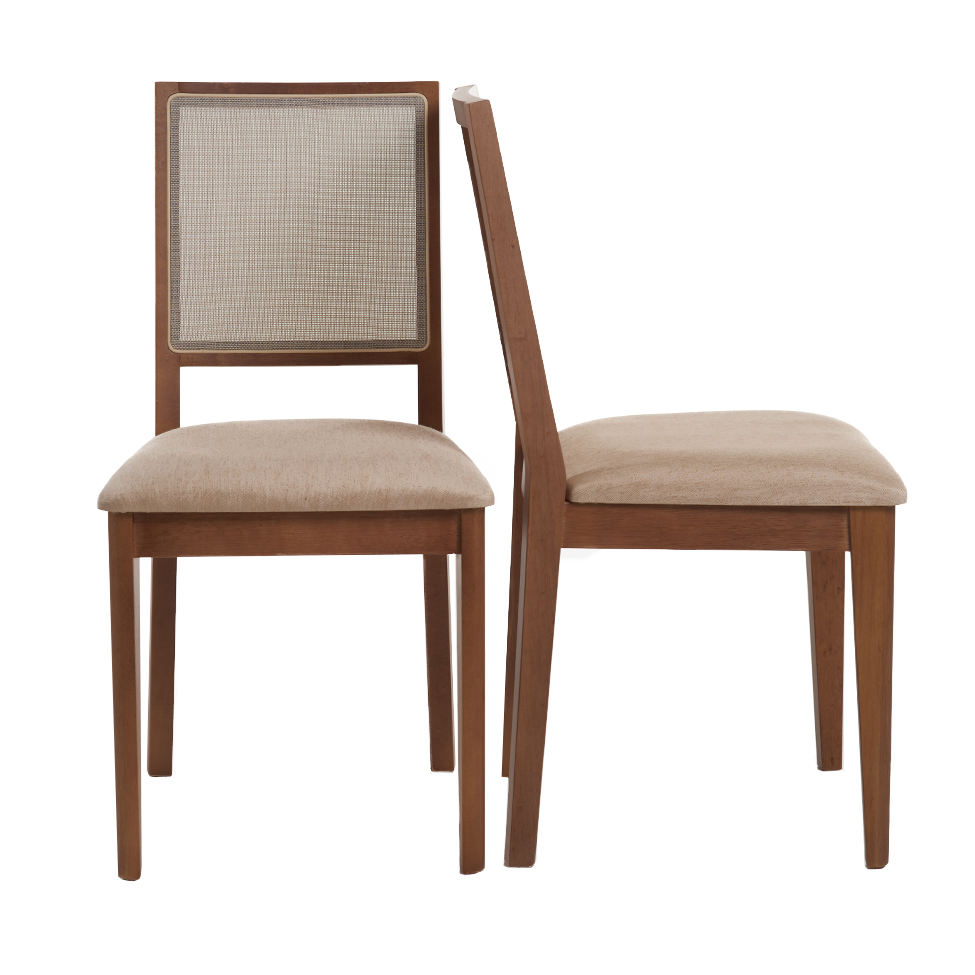 Conjunto com 2 Cadeiras Sila Mel e Bege