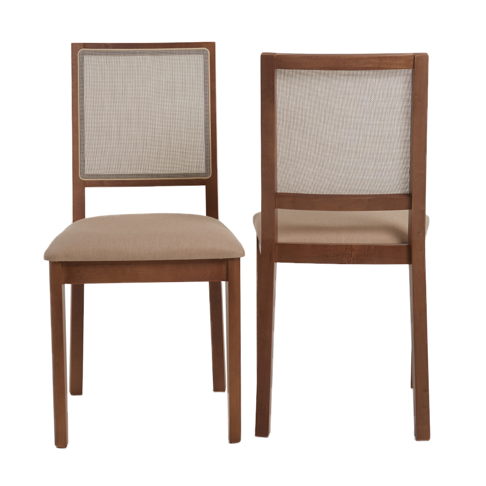 Conjunto com 2 Cadeiras Sila Mel e Bege