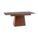 Mesa de Jantar Retangular Extensível Angra Imbuia e Preto 120 cm