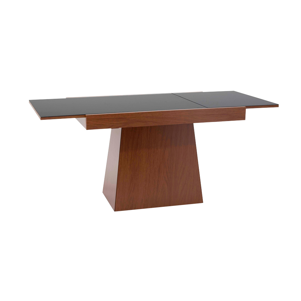 Mesa de Jantar Retangular Extensível Angra Imbuia e Preto 120 cm