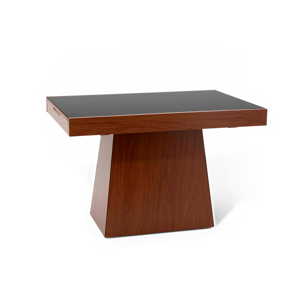 Mesa de Jantar Retangular Extensível Angra Imbuia e Preto 120 cm