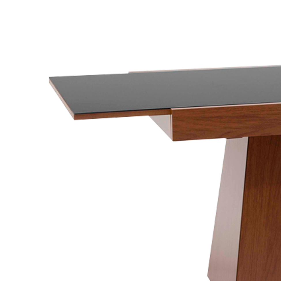 Mesa de Jantar Retangular Extensível Angra Imbuia e Preto 120 cm