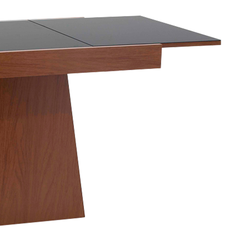 Mesa de Jantar Retangular Extensível Angra Imbuia e Preto 120 cm