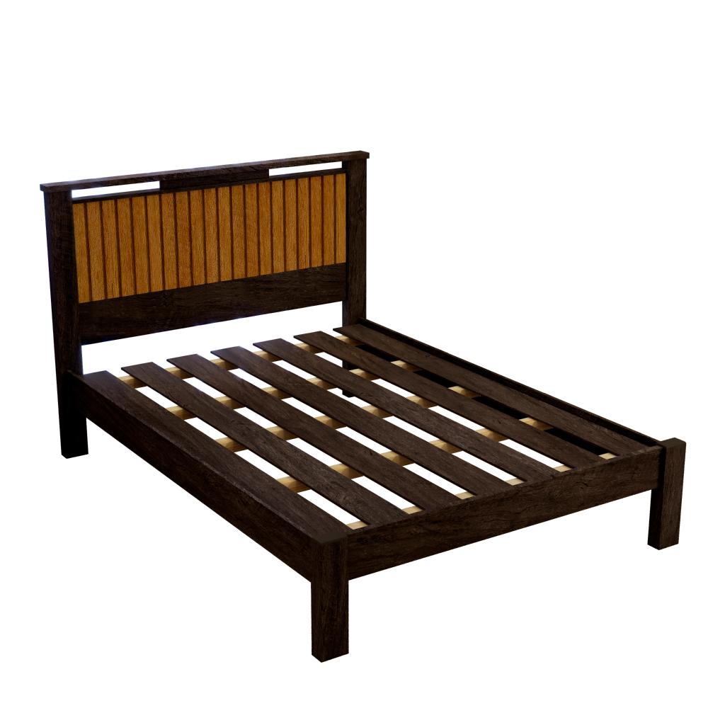 Cama Casal com Painel Aveludado Marbella Mocaccino Naturale