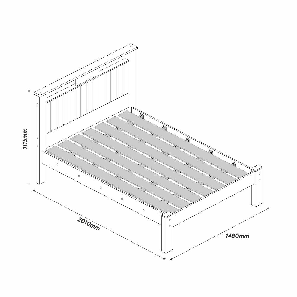 Cama Casal com Painel Aveludado Marbella Off White Naturale
