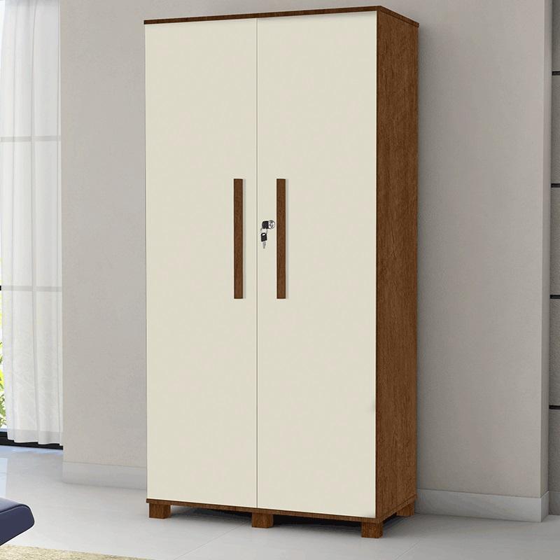 Multiuso Organizador Dacar 2 Portas Com Chaves Canela/Off White