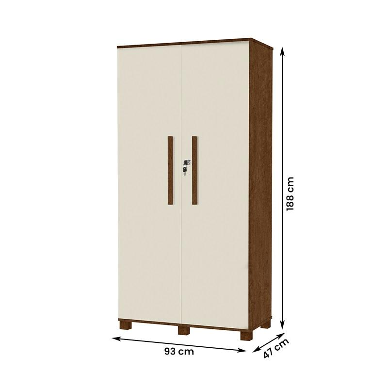 Multiuso Organizador Dacar 2 Portas Com Chaves Canela/Off White