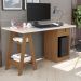 Mesa De Computador Pote Off White e Canela