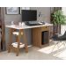 Mesa De Computador Pote Off White e Canela
