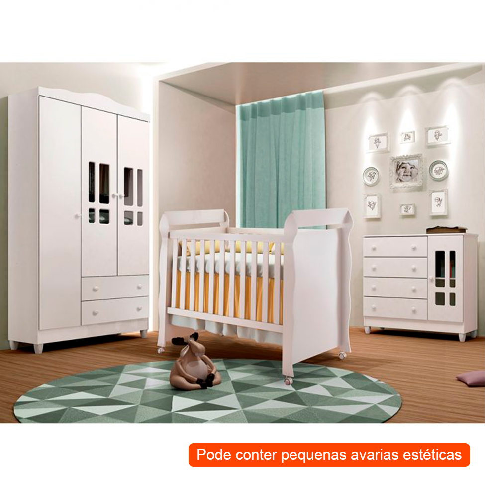[OUTLET] Quarto Infantil Decorado Ariel II Branco