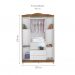 [OUTLET] Quarto Infantil Decorado Ariel l Branco e Amadeirado