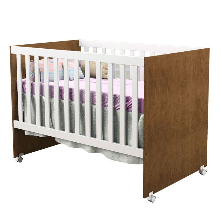 [OUTLET] Quarto Infantil Decorado Ariel l Branco e Amadeirado