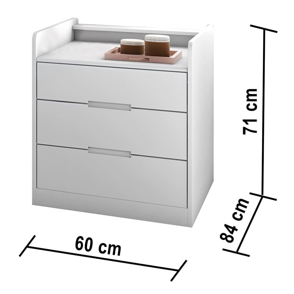 Berço Multifuncional Americano Cléo Branco Fosco Carolina Baby